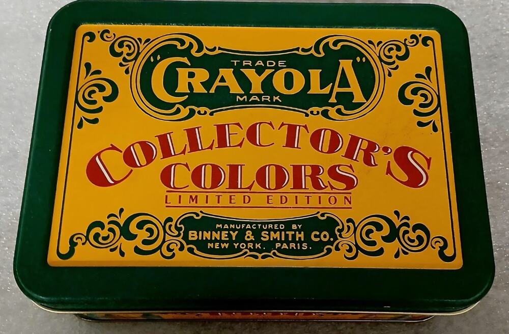 Vintage Tin Of Crayola Collectors Colors Limited Edition 1990